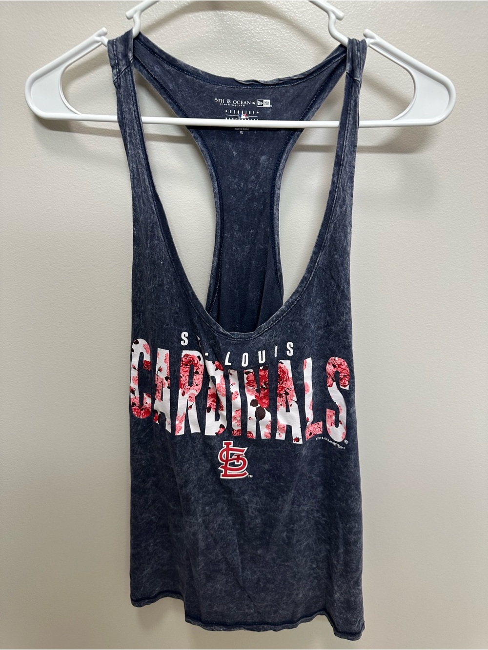 5th & Ocean Black St. Louis Cardinals Floral Graphic Racerback Tank
